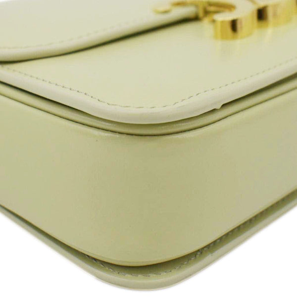 CELINE Teen Triomphe Leather Shoulder Bag Almond Green