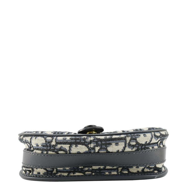 CHRISTIAN DIOR Bobby Medium Oblique Jacquard Canvas Crossbody Bag Navy Blue