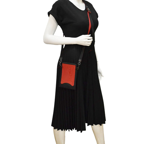 CHRISTIAN LOUBOUTIN Loubilab Leather Messenger Bag Red