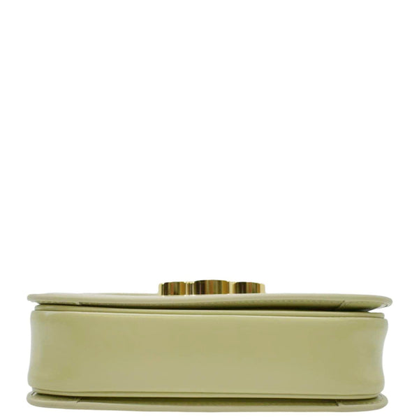 CELINE Teen Triomphe Leather Shoulder Bag Almond Green