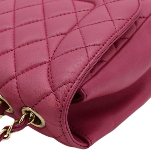 CHANEL Mademoiselle Chic Flap Medium Leather Shoulder Bag Pink