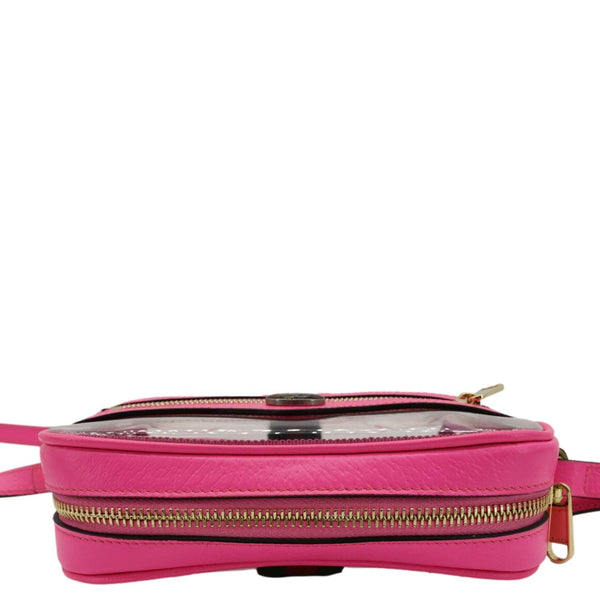 GUCCI Ophidia Mini GG Web PVC Shoulder Bag Fluorescent Fuchsia 517350