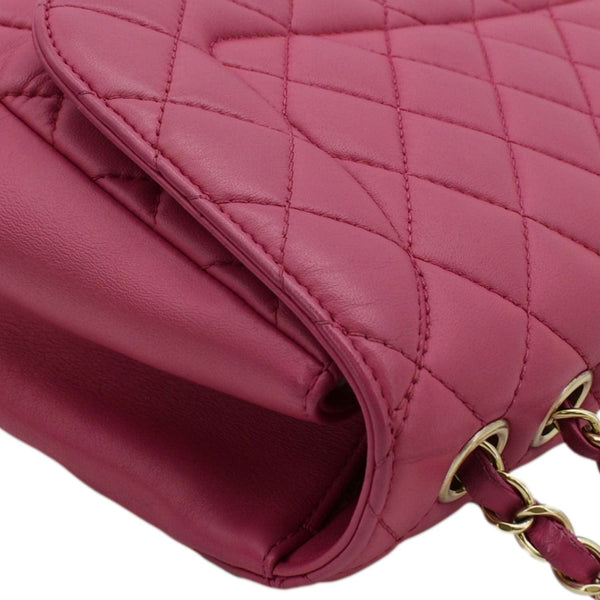 CHANEL Mademoiselle Chic Flap Leather Shoulder Bag Pink corner look