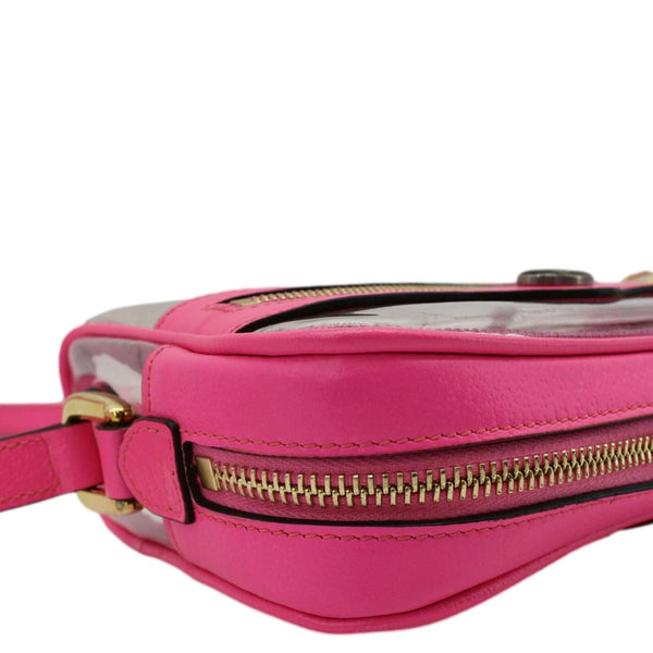 GUCCI Ophidia Mini GG Web PVC Shoulder Bag Fluorescent Fuchsia 517350
