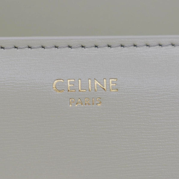 CELINE Teen Triomphe Leather Shoulder Bag Almond Green