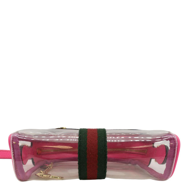 GUCCI Ophidia Mini GG Web PVC Shoulder Bag Fluorescent Fuchsia 517350