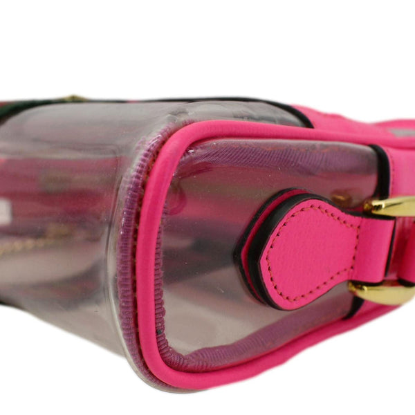 GUCCI Ophidia Mini GG Web PVC Shoulder Bag Fluorescent Fuchsia 517350