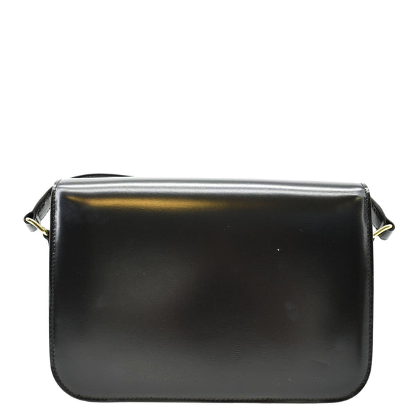 CELINE Classique Triomphe Medium Leather Shoulder Bag Black