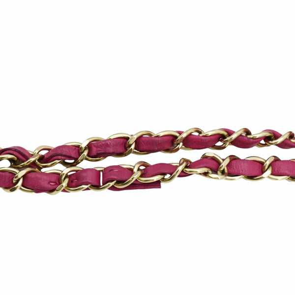 CHANEL Mademoiselle Chic Flap Medium Leather Shoulder Bag Pink