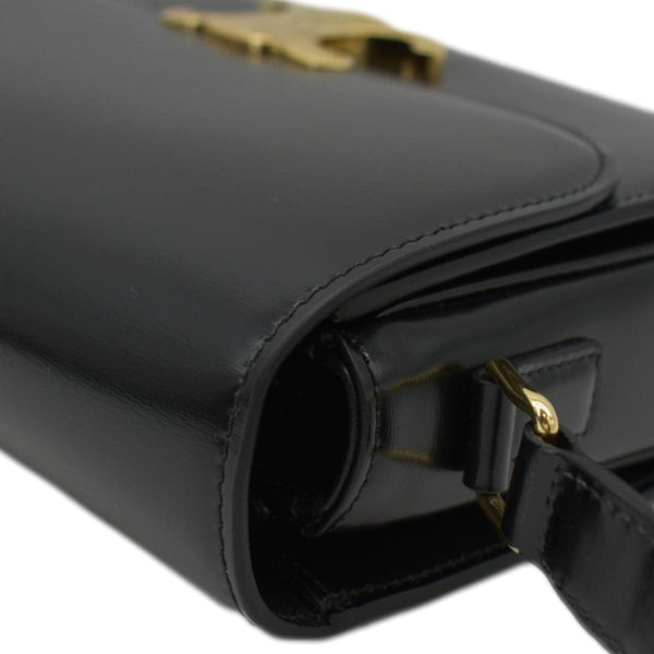 CELINE Classique Triomphe Medium Leather Shoulder Bag Black