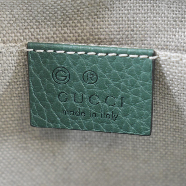 GUCCI Bree GG Canvas Leather Crossbody Bag Green 449413