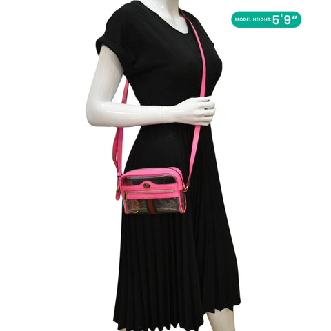 GUCCI Ophidia Mini GG Web PVC Shoulder Bag Fluorescent Fuchsia 517350
