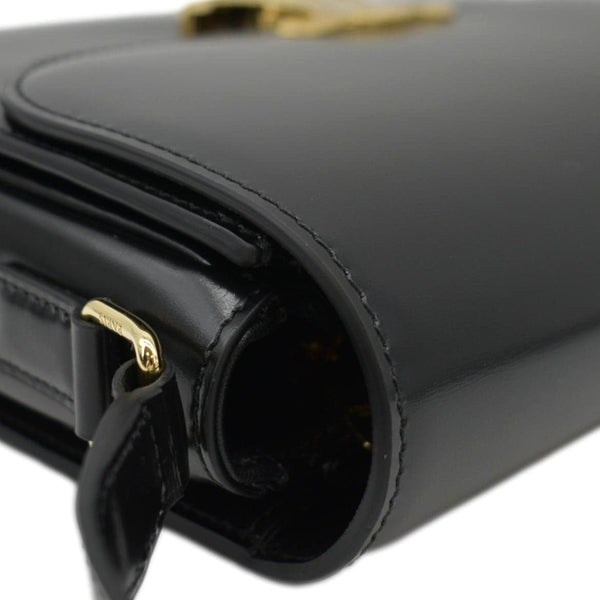 CELINE Classique Triomphe Medium Leather Shoulder Bag Black