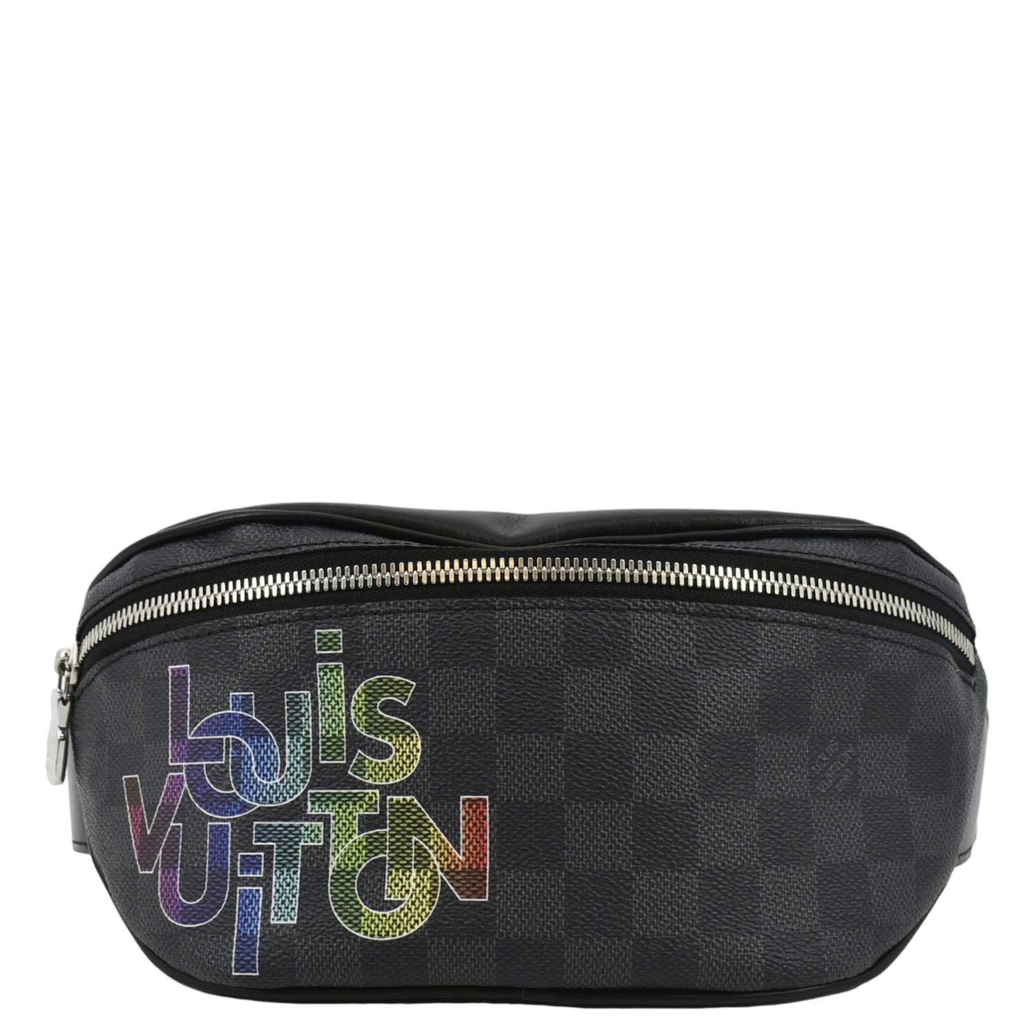 LOUIS VUITTON Rainbow Logo Discovery Damier Graphite BumBag Black