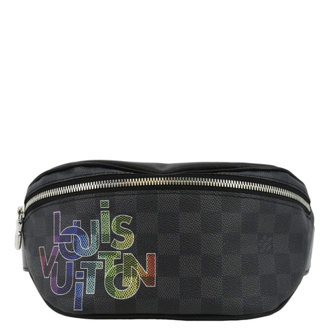 LOUIS VUITTON Rainbow Logo Discovery Damier Graphite BumBag Black