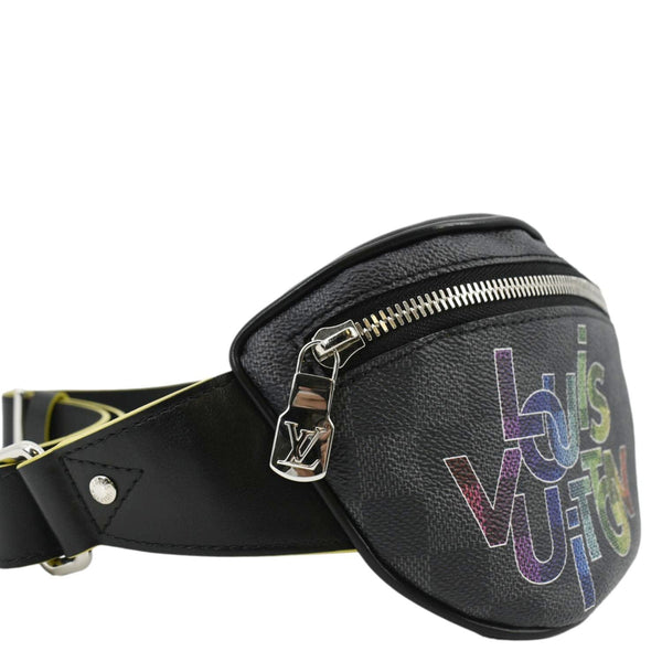 LOUIS VUITTON Rainbow Logo Discovery Damier Graphite BumBag Black