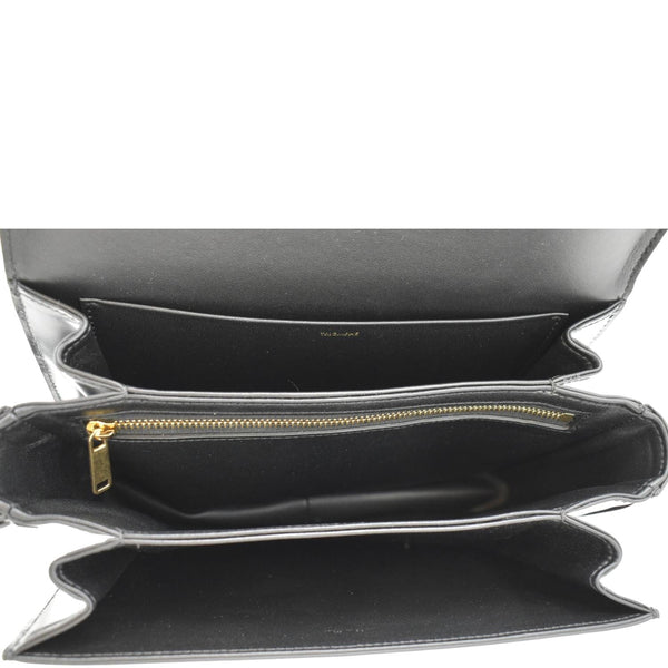 CELINE Classique Triomphe Medium Leather Shoulder Bag Black