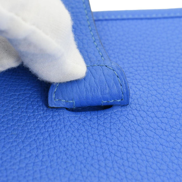 HERMES Evelyne III 29 Taurillon Leather Crossbody Bag Blue