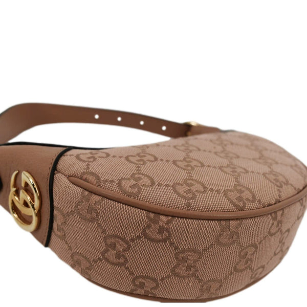 GUCCI Mini Ophidia Jumbo GG Supreme Canvas Hobo Bag Pink 658551