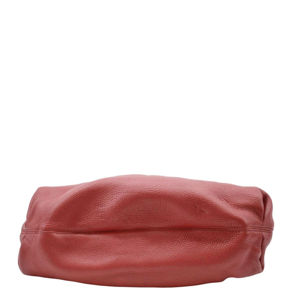 GUCCI Soho Pebbled Leather Hobo Shoulder Bag Red 282304