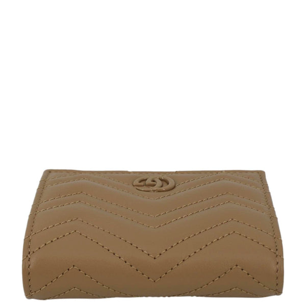 GUCCI Marmont GG Matelasse Leather Card Case Wallet Dusty Pink 466492