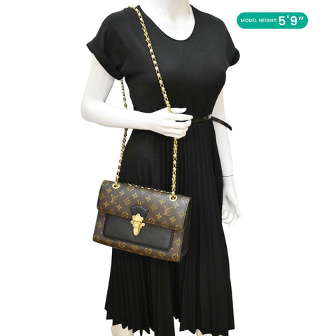 LOUIS VUITTON Victoire Monogram Canvas Crossbody Bag Black dummy look
