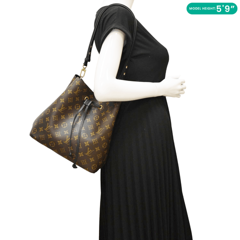 LOUIS VUITTON Neonoe MM Monogram Canvas Shoulder Bag Black