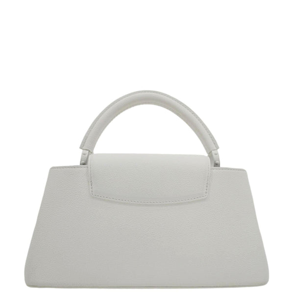 LOUIS VUITTON White quilted leather crossbody with gold chain