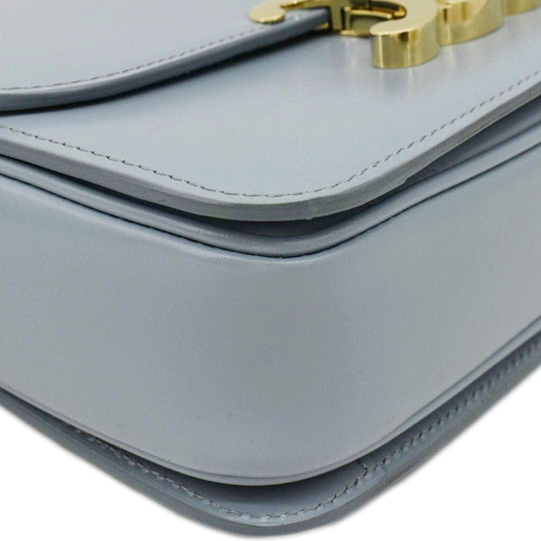 CELINE Teen Triomphe Leather Shoulder Bag Soft Pale Blue