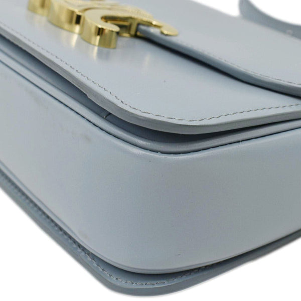 CELINE Teen Triomphe Leather Shoulder Bag Soft Pale Blue