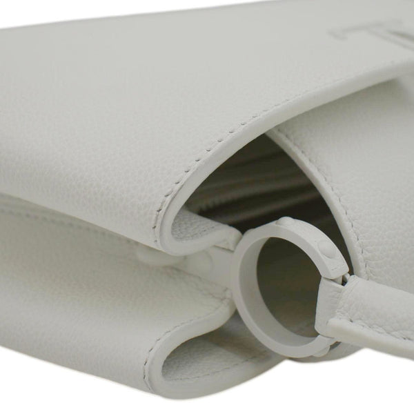 LOUIS VUITTON White leather tote bag with woven shoulder straps