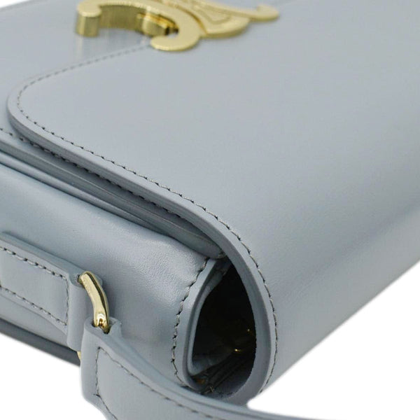 CELINE Teen Triomphe Leather Shoulder Bag Soft Pale Blue