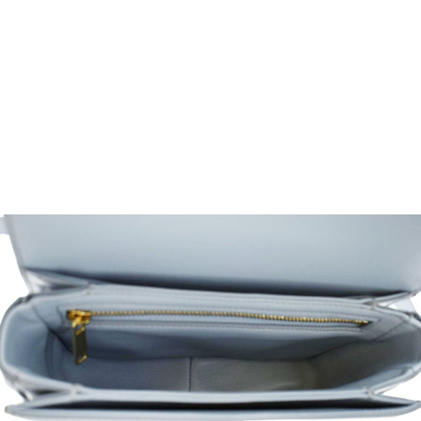 CELINE Teen Triomphe Leather Shoulder Bag Soft Pale Blue