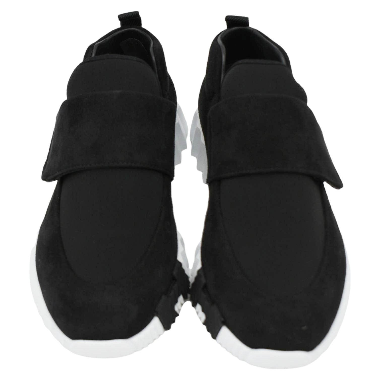 HERMES Low Top Bouncing Suede  Sneaker Black Size 35