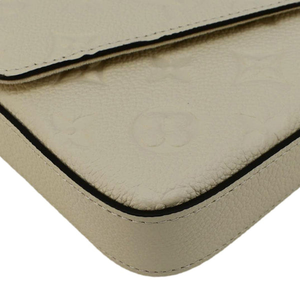 LOUIS VUITTON Felicie Pochette Empreinte Leather Crossbody Bag White
