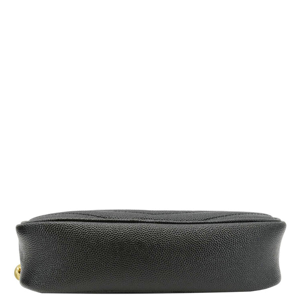 YVES SAINT LAURENT Lou Mini Chevron Leather Camera Crossbody Bag Black