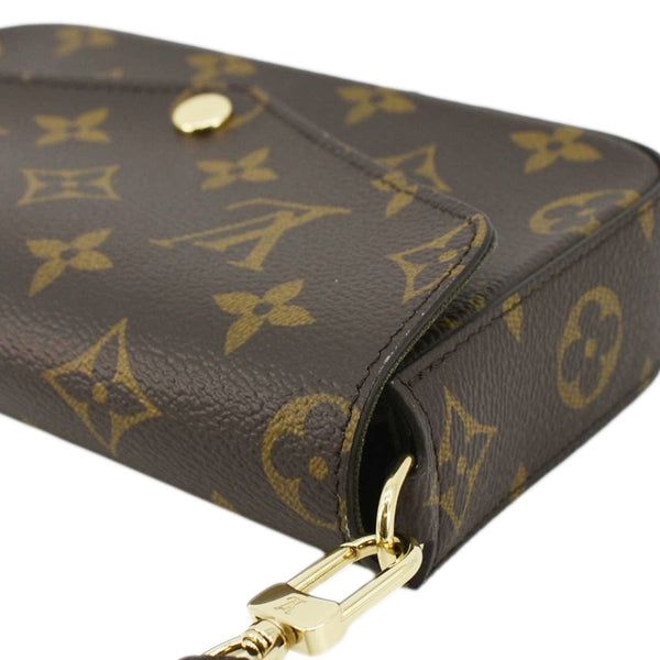 LOUIS VUITTON Felicie Strap & Go Monogram Canvas Crossbody Bag Brown
