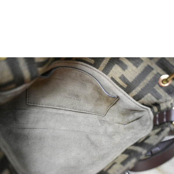 FENDI Baguette Mini Zucca Canvas Shoulder Bag Brown