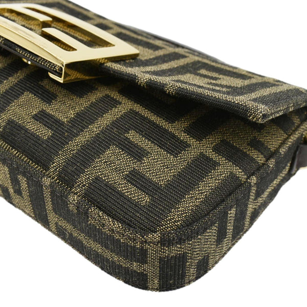 FENDI Baguette Mini Zucca Canvas Shoulder Bag Brown