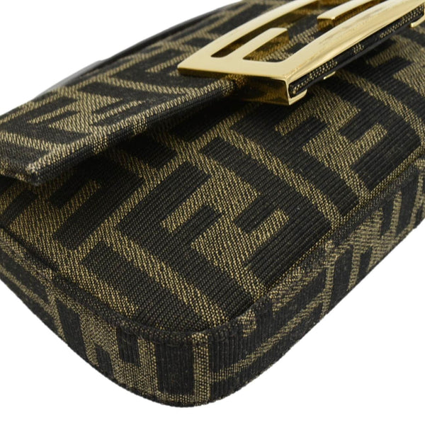 FENDI Baguette Mini Zucca Canvas Shoulder Bag Brown