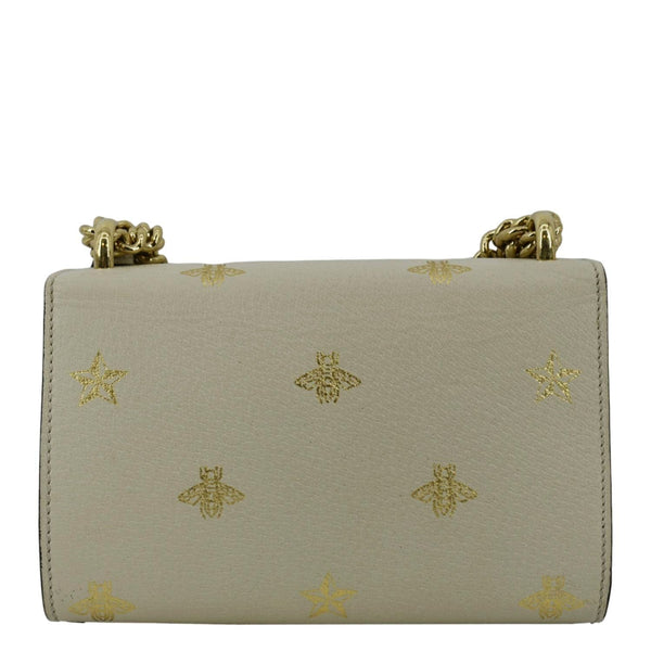 GUCCI Padlock Bee Leather Shoulder Bag Ivory 432182