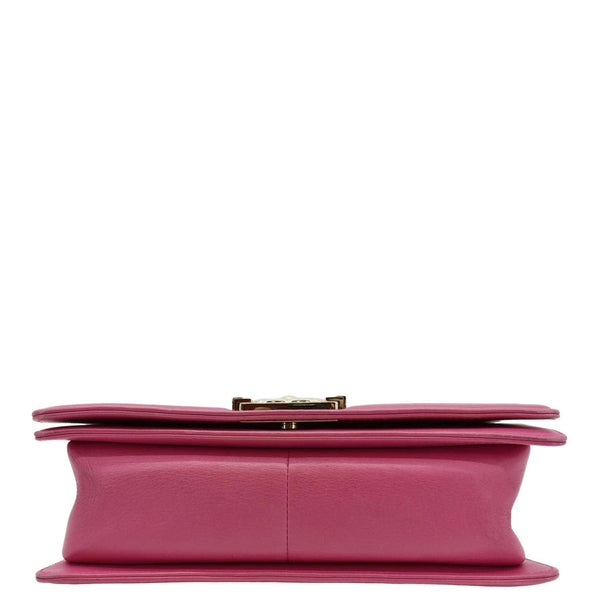 CHANEL Medium Boy Flap Quilted Leather Shoulder Bag Pink