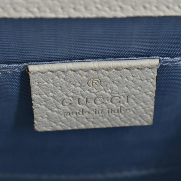 GUCCI Padlock Bee Leather Shoulder Bag Ivory 432182