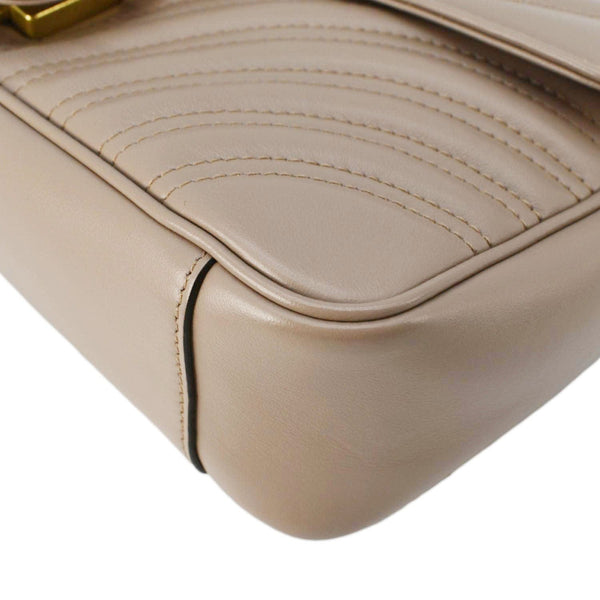 GUCCI GG Marmont Small Diagonal Matelasse Leather Crossbody Bag Porcelain Rose 443497