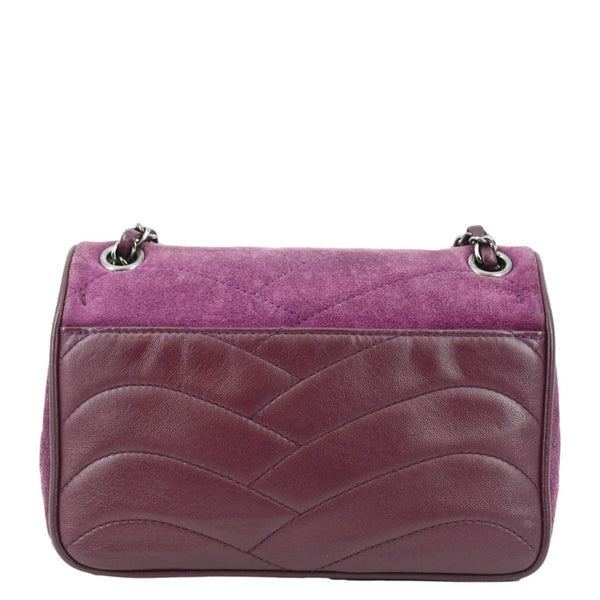 CHANEL Pagoda Flap Suede Leather Shoulder Bag Purple
