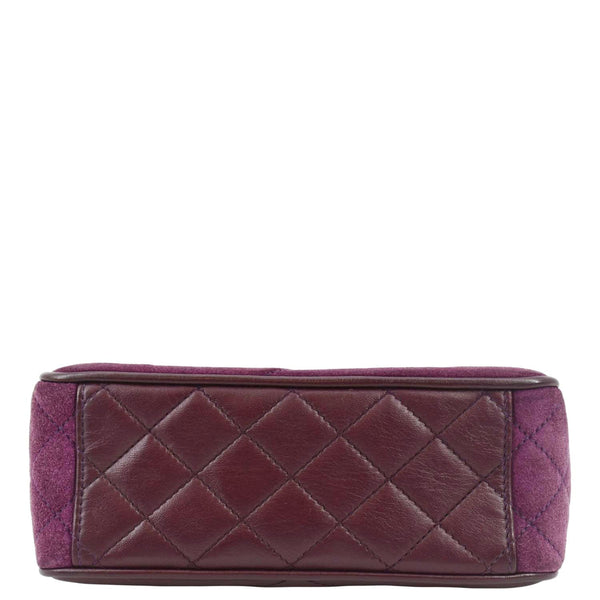CHANEL Pagoda Flap Suede Leather Shoulder Bag Purple