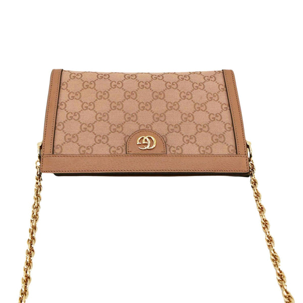 GUCCI Ophidia Small GG Canvas Chain Shoulder Bag Pink 503877