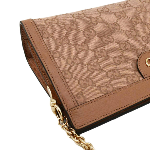 GUCCI Ophidia Small GG Canvas Chain Shoulder Bag Pink 503877