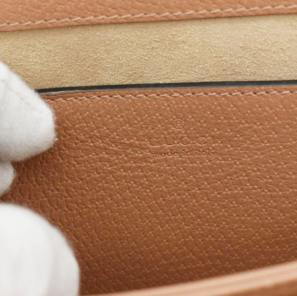 GUCCI Ophidia Small GG Canvas Chain Shoulder Bag Pink 503877