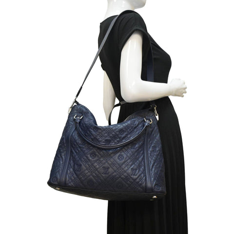 LOUIS VUITTON Antheia Ixia MM Leather Shoulder Bag Blue